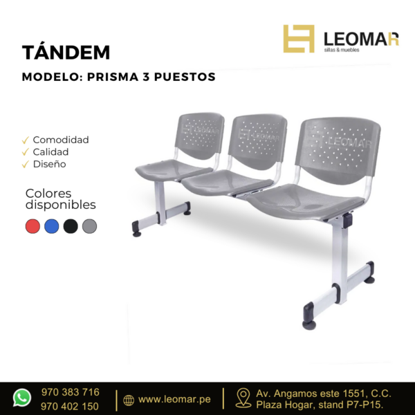 sillas tándem modelo prisma - Imagen 4