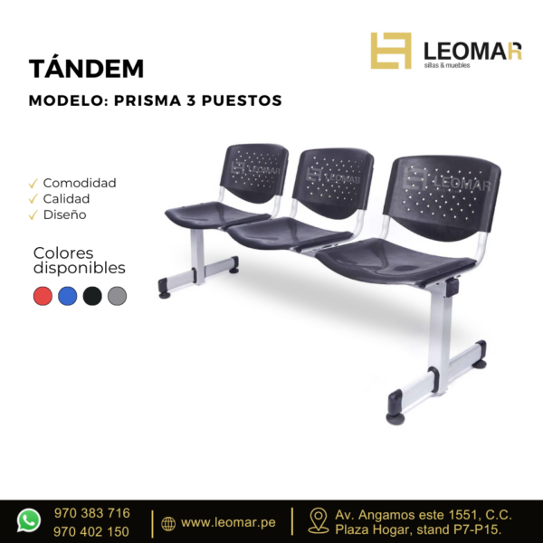 sillas tándem modelo prisma - Imagen 3