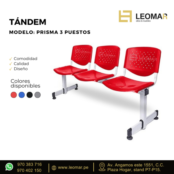 sillas tándem modelo prisma - Imagen 2